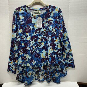 Small Top LOGO by Lori Goldstein-Chiffon Bottom A452079 $65 Vallarta Blue